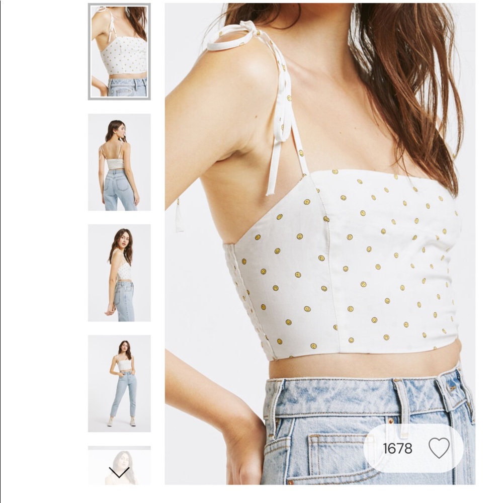 Kendall & Kylie Printed Tie Strap Tank Top